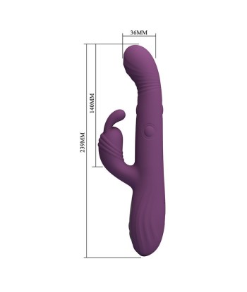 PRETTY LOVE - DEE VIBRADOR RABBIT MULTIFUNCIÓN OSCILANTE Y PERCUTOR MORADO