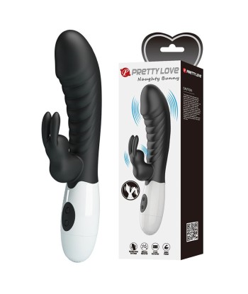 PRETTY LOVE - NAUGHTY BUNNY VIBRADOR RABBIT 30 FUNCIONES NEGRO