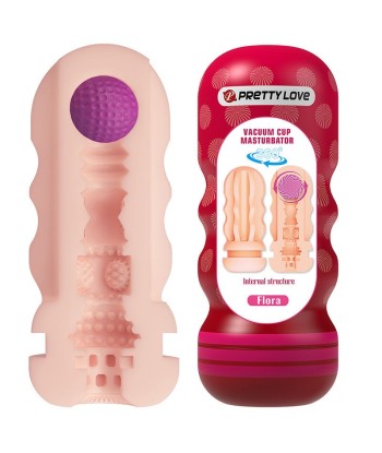 PRETTY LOVE - FLORA MASTURBADOR VAGINA CON VENTOSA Y TEXTURAS INTERNAS