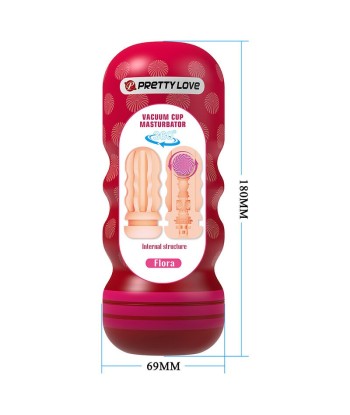 PRETTY LOVE - FLORA MASTURBADOR VAGINA CON VENTOSA Y TEXTURAS INTERNAS