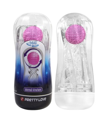 PRETTY LOVE - MASTURBADOR CUP 360º TEXTURIZADO TRANSPARENTE