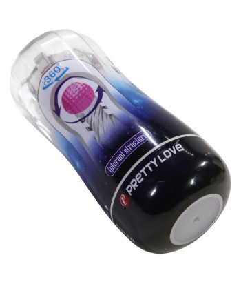 PRETTY LOVE - MASTURBADOR CUP 360º TEXTURIZADO TRANSPARENTE