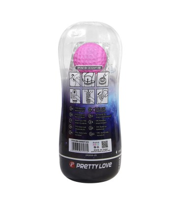 PRETTY LOVE - MASTURBADOR CUP 360º TEXTURIZADO TRANSPARENTE