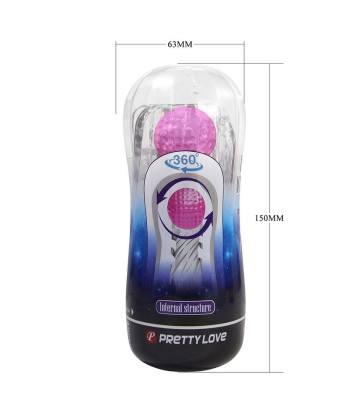PRETTY LOVE - MASTURBADOR CUP 360º TEXTURIZADO TRANSPARENTE