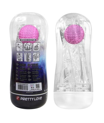 PRETTY LOVE - MASTURBADOR CUP 360º TEXTURIZADO TRANSPARENTE