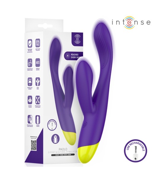 INTENSE - PAOLO ESTIMULADOR RABBIT RECARGABLE PARA PUNTO G Y CLÍTORIS
