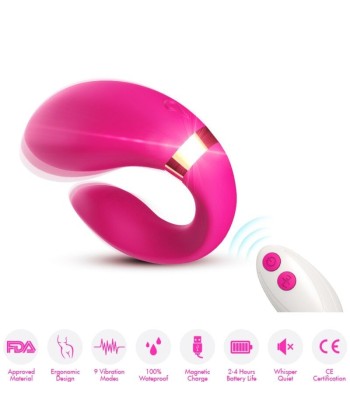 ARMONY - CRESCENT VIBRADOR PAREJA CONTROL REMOTO FUCSIA