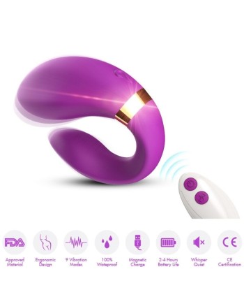 ARMONY - CRESCENT VIBRADOR PAREJA CONTROL REMOTO VIOLETA
