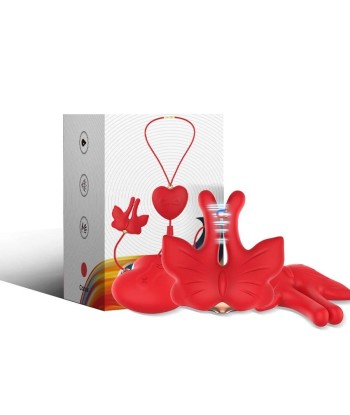 ARMONY - PINZAS PARA PEZONES MAGNÉTICA CON VIBRACIÓN FORMA MARIPOSA ROJO