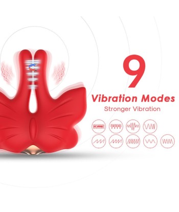 ARMONY - PINZAS PARA PEZONES MAGNÉTICA CON VIBRACIÓN FORMA MARIPOSA ROJO