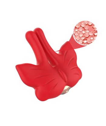 ARMONY - PINZAS PARA PEZONES MAGNÉTICA CON VIBRACIÓN FORMA MARIPOSA ROJO