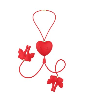 ARMONY - PINZAS PARA PEZONES MAGNÉTICA CON VIBRACIÓN FORMA MARIPOSA ROJO
