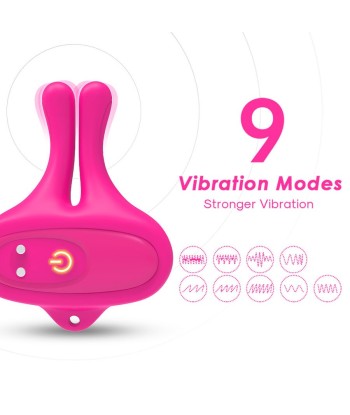 ARMONY - PINZAS PARA PEZONES MAGNÉTICA CON VIBRACIÓN FORMA CONEJO ROSA