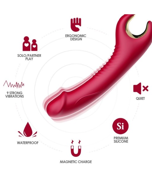 ARMONY - PRINCE DILDO VIBRADOR and ROTADOR ROJO