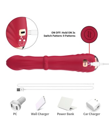 ARMONY - DILDO VIBRADOR ESTIMULADOR PUNTO A TERMOAJUSTABLE ROJO