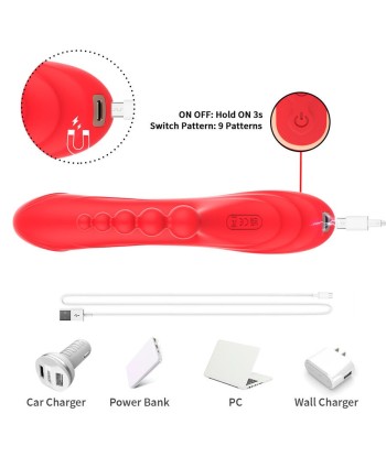 ARMONY - VIBRADOR ESTIMULADOR PUNTO G Y CLÍTORIS ROJO