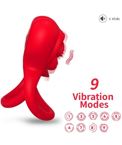 ARMONY - ANILLO VIBRADOR CORAZÓN ROJO