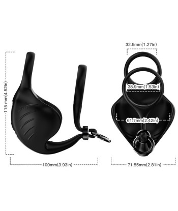 ARMONY - MANTA ANILLO VIBRADOR TESTÍCULOS NEGRO