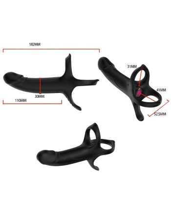 ARMONY - DILDO CON ANILLO and VIBRADOR CONTROL REMOTO NEGRO