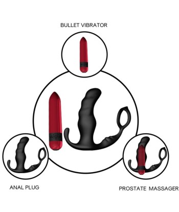 ARMONY - KNIGHT VIBRADOR ANAL PROSTATA and ANILLO CONTROL REMOTO NEGRO