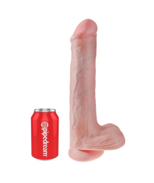 KING COCK - DILDO REALISTA CON TESTÍCULOS Y VENTOSA 38 CM COLOR NATURAL