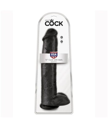KING COCK - DILDO REALISTA CON TESTÍCULOS 38 CM COLOR NEGRO
