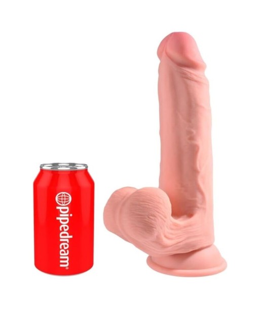 KING COCK PLUS - DILDO REALISTA TRIPLE DENSIDAD CON TESTÍCULOS OSCILANTES 23 CM COLOR NATURAL