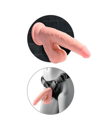 KING COCK PLUS - DILDO REALISTA TRIPLE DENSIDAD CON TESTÍCULOS OSCILANTES 23 CM COLOR NATURAL