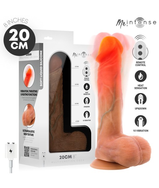 MR INTENSE - LOGAN DILDO VIBRADOR SILICONA CON EFECTO CALOR Y CONTROL REMOTO 20 CM -Ø- 4.1 CM