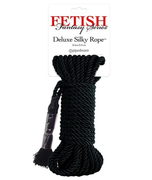 FETISH FANTASY SERIES - CUERDA DE SEDA DELUXE NEGRA 9,75 M