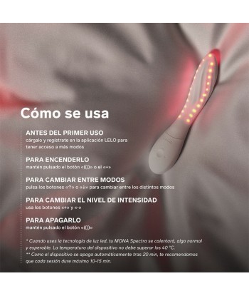 LELO - MONA SPECTRA MASAJEADOR ÍNTIMO CON LUZ ROJA RECARGABLE APP CONTROL