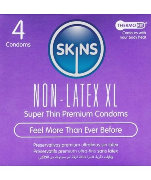 SKINS - PRESERVATIVOS SIN LATEX XL PACK 4