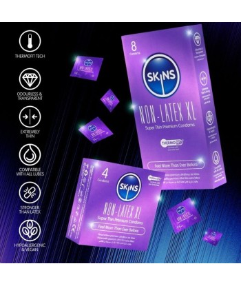 SKINS - PRESERVATIVOS SIN LATEX XL PACK 4