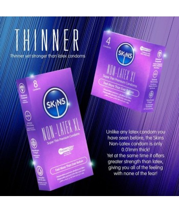 SKINS - PRESERVATIVOS SIN LATEX XL PACK 4