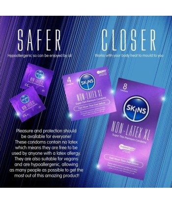 SKINS - PRESERVATIVOS SIN LATEX XL PACK 8