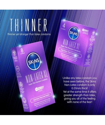 SKINS - PRESERVATIVOS SIN LATEX XL PACK 8