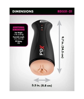 PDX ELITE - MASTURBADOR CON SUCCIÓN INTERMITENTE Y VIBRACIÓN FAP-GASM