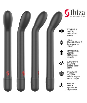IBIZA - VIBRADOR DE PUNTO G CON VIBRACIÓN NEGRO