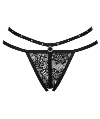 LIVCO CORSETTI FASHION - NOMADE TANGA CROTCHLESS NEGRO L-XL
