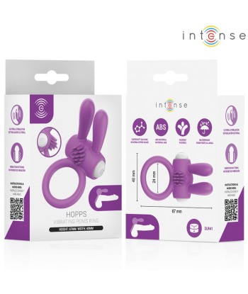 INTENSE - HOPPS ANILLO PARA PENE VIBRADOR CON ESTIMULACIÓN CLITORIANA MORADO