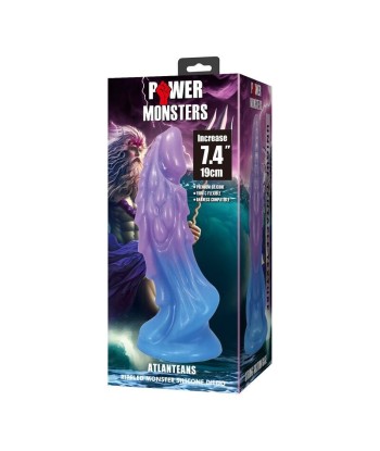 POWER MONSTERS - ATLANTEANS DILDO REALÍSTICO CON VENTOSA 19 CM Ø 5 CM AZUL Y MORADO