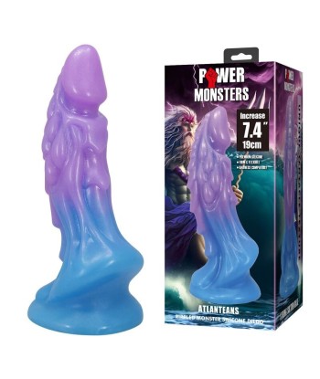 POWER MONSTERS - ATLANTEANS DILDO REALÍSTICO CON VENTOSA 19 CM Ø 5 CM AZUL Y MORADO