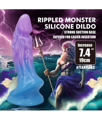 POWER MONSTERS - ATLANTEANS DILDO REALÍSTICO CON VENTOSA 19 CM Ø 5 CM AZUL Y MORADO