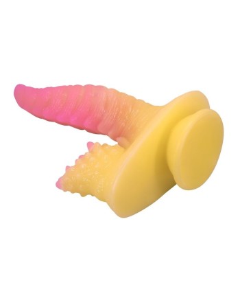 POWER MONSTERS - RIPPLIED MONSTER DILDO FANTASÍA CON VENTOSA 22,5 CM Ø 5,5 CM ROSA Y AMARILLO