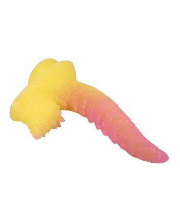 POWER MONSTERS - RIPPLIED MONSTER DILDO FANTASÍA CON VENTOSA 22,5 CM Ø 5,5 CM ROSA Y AMARILLO