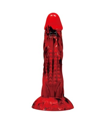 POWER MONSTERS - MINOTAUR DILDO FANTASÍA CON VENTOSA 21 CM Ø 5 CM ROJO Y NEGRO