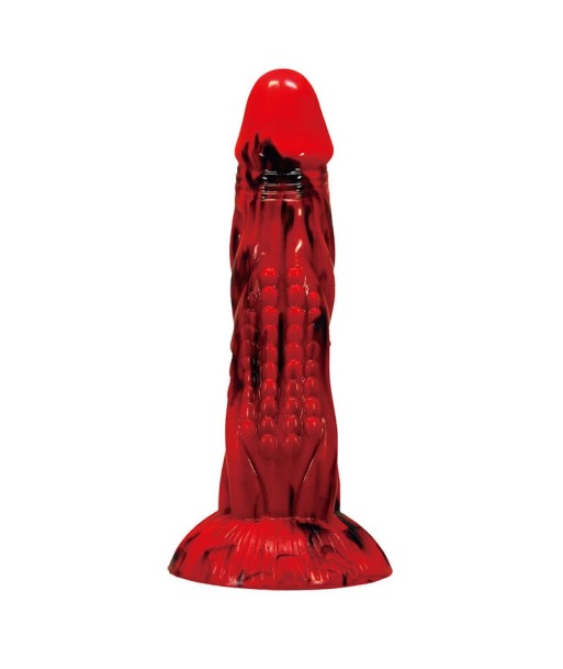 POWER MONSTERS - MINOTAUR DILDO FANTASÍA CON VENTOSA 21 CM Ø 5 CM ROJO Y NEGRO
