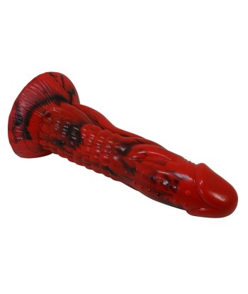 POWER MONSTERS - MINOTAUR DILDO FANTASÍA CON VENTOSA 21 CM Ø 5 CM ROJO Y NEGRO