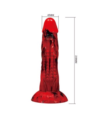 POWER MONSTERS - MINOTAUR DILDO FANTASÍA CON VENTOSA 21 CM Ø 5 CM ROJO Y NEGRO