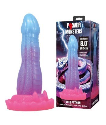 POWER MONSTERS - VOID PYTHON DILDO FANTASÍA CON VENTOSA 20,5 CM Ø 5,2 CM AZUL, LILA Y ROSA